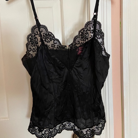Nasty Gal Tops - Vintage dainty black lace camisole EUC